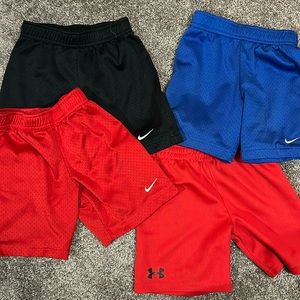 Boys 4T Nike/under Armour mesh shorts lot